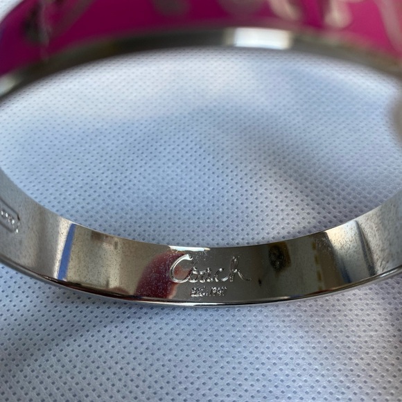 Vintage Coach Poppy Pink and Silvertone bracelet - Picture 9 of 14